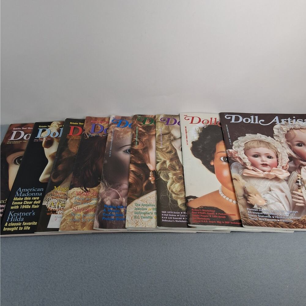 9 Issues Doll Artisan Magazine 1990's Vintage Porcelain Dolls